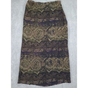 Vintiage Chico's Design Maxi Wrap Skirt Sz 2‎ Abstract Design New Old Stock